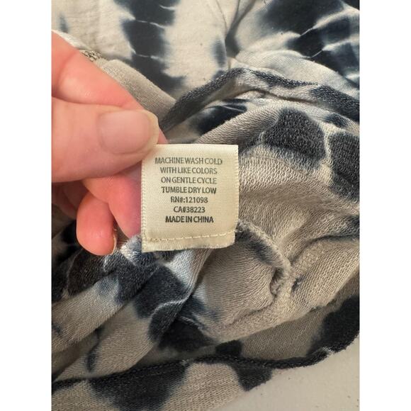 Gypsy 05 Hoodie Womens Medium Black White Tie Dye Soft Zip Sweatshirt Y2k Retro - Picture 7 of 11